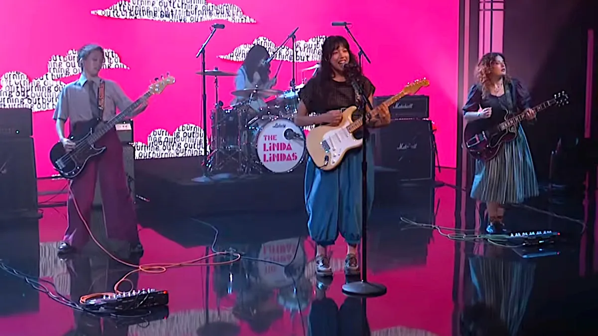 The Linda Lindas performing live on stage