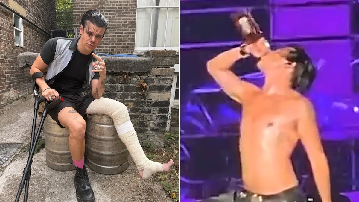 Yungblud performing on stage during his tour