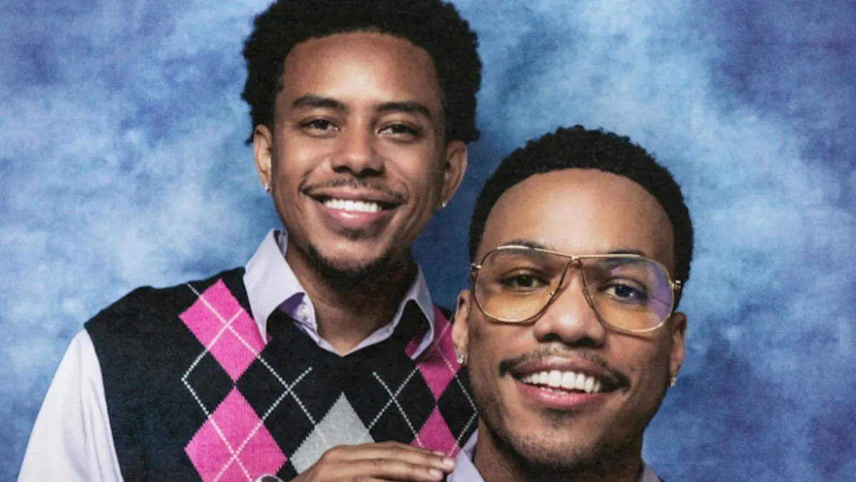 Anderson.Paak and Cordae posing together for their collaborative album Heavy Is the Crown.