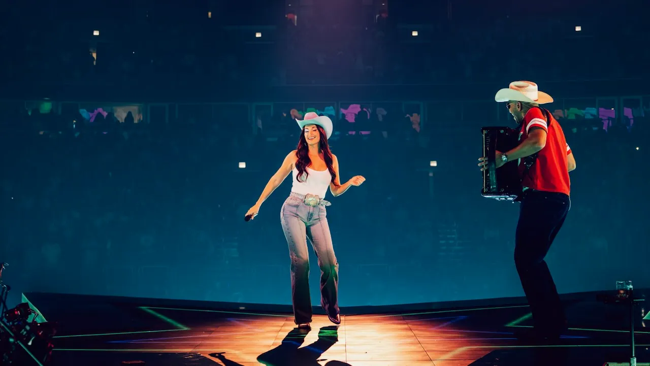 Kacey Musgraves performing live on stage at Madison Square Garden in New York City.