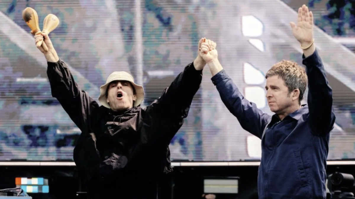 Noel Gallagher performing live on stage