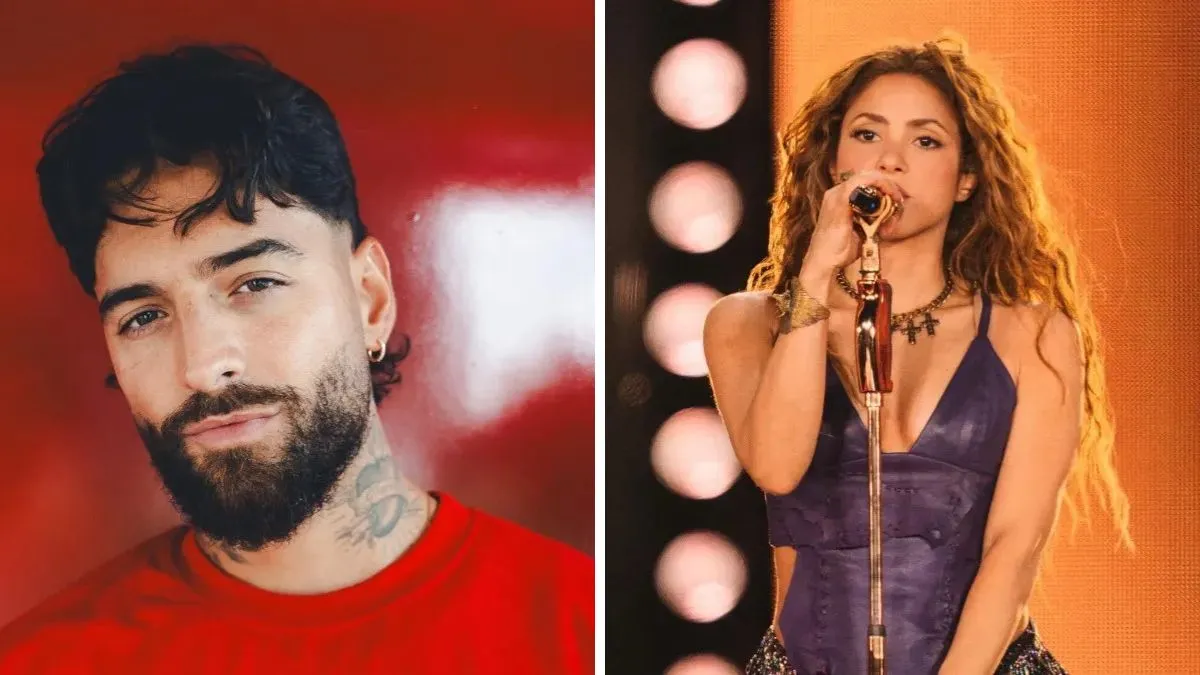 Maluma and Shakira pose together to announce their new collaboration AGUA