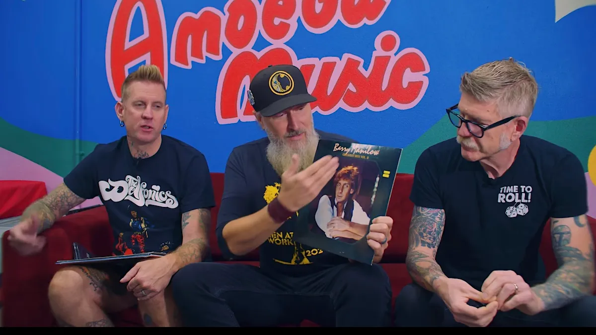 Heavy metal band Mastodon browsing vinyl records during Amoeba Music's What's In My Bag series.