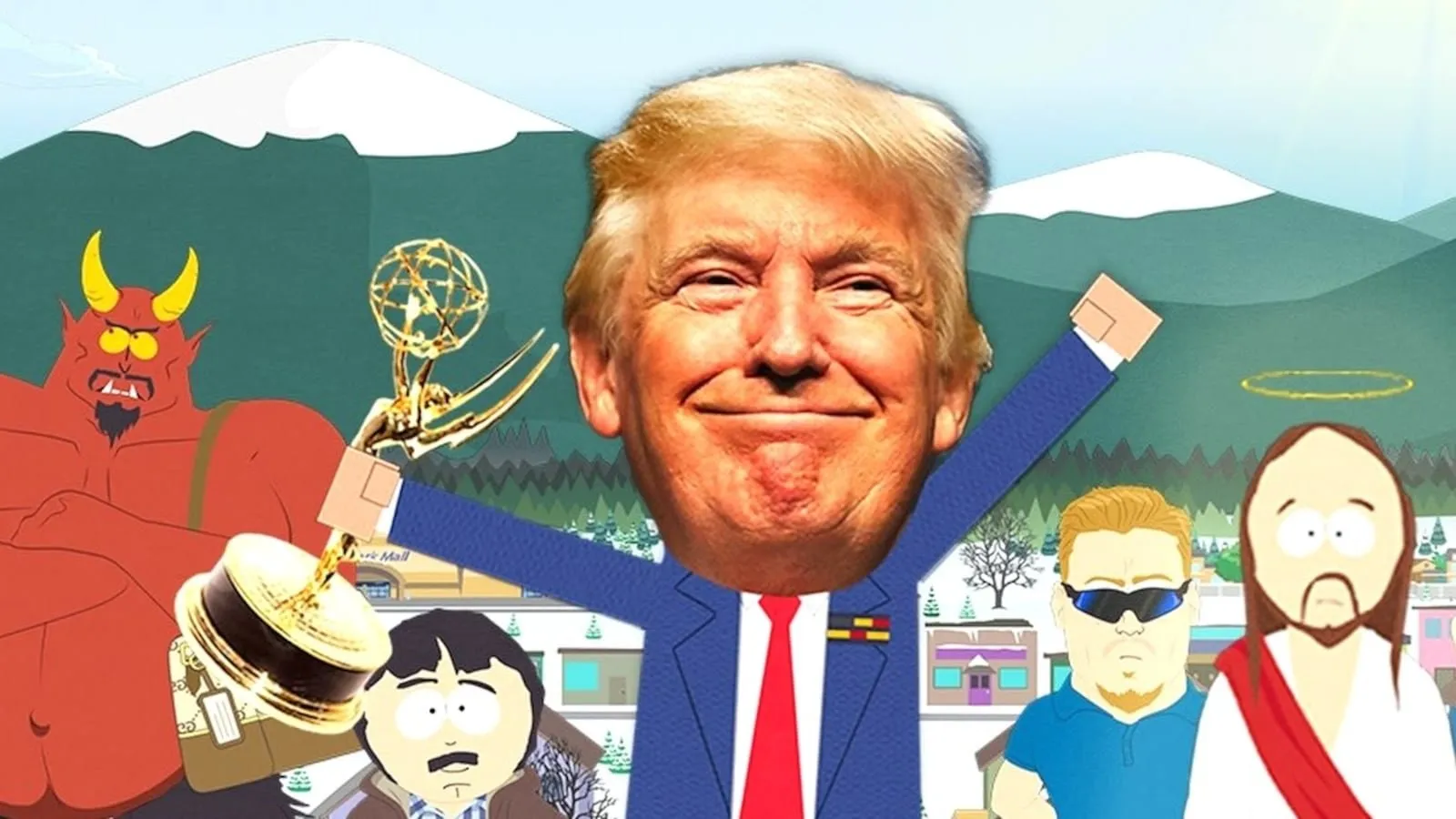 South Park creators Trey Parker and Matt Stone accepting an award