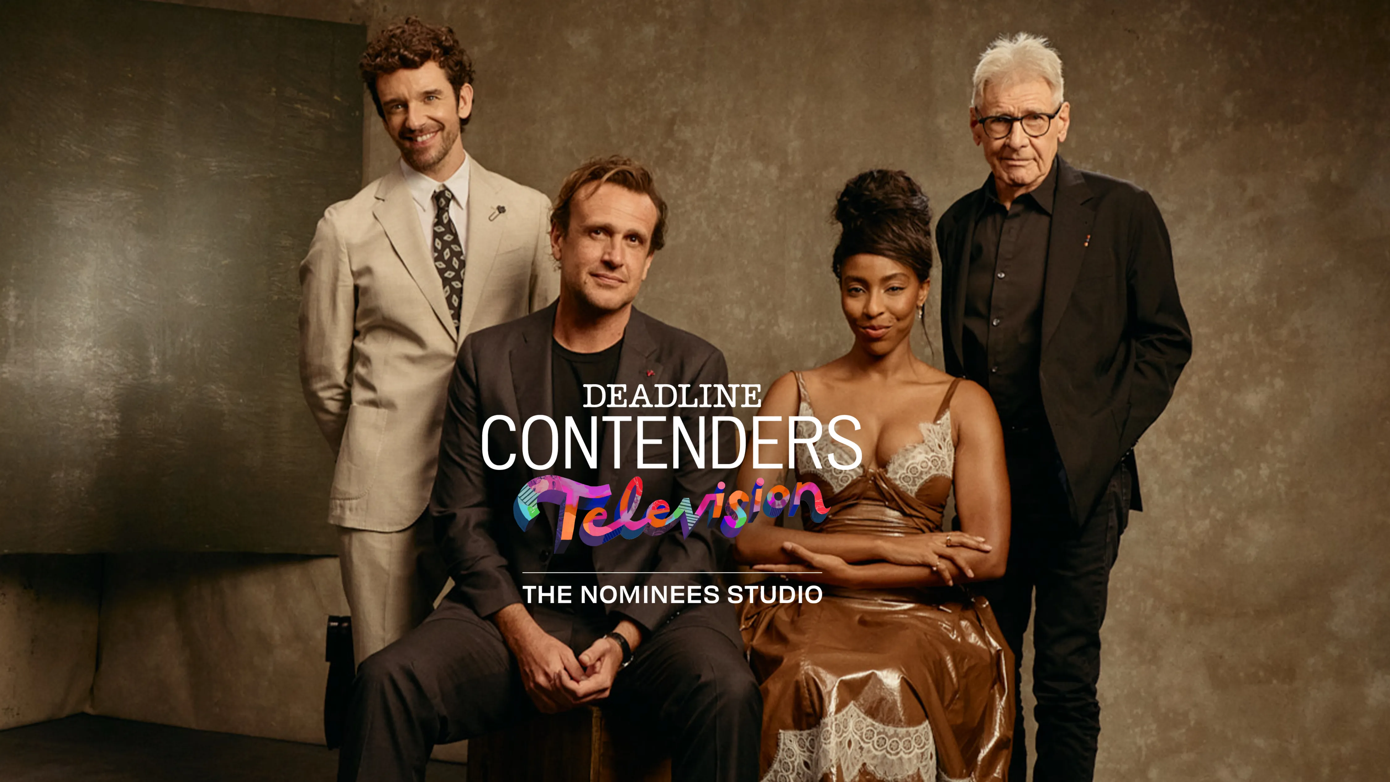 Jason Segel speaking on stage at Deadline's Contenders Television event.