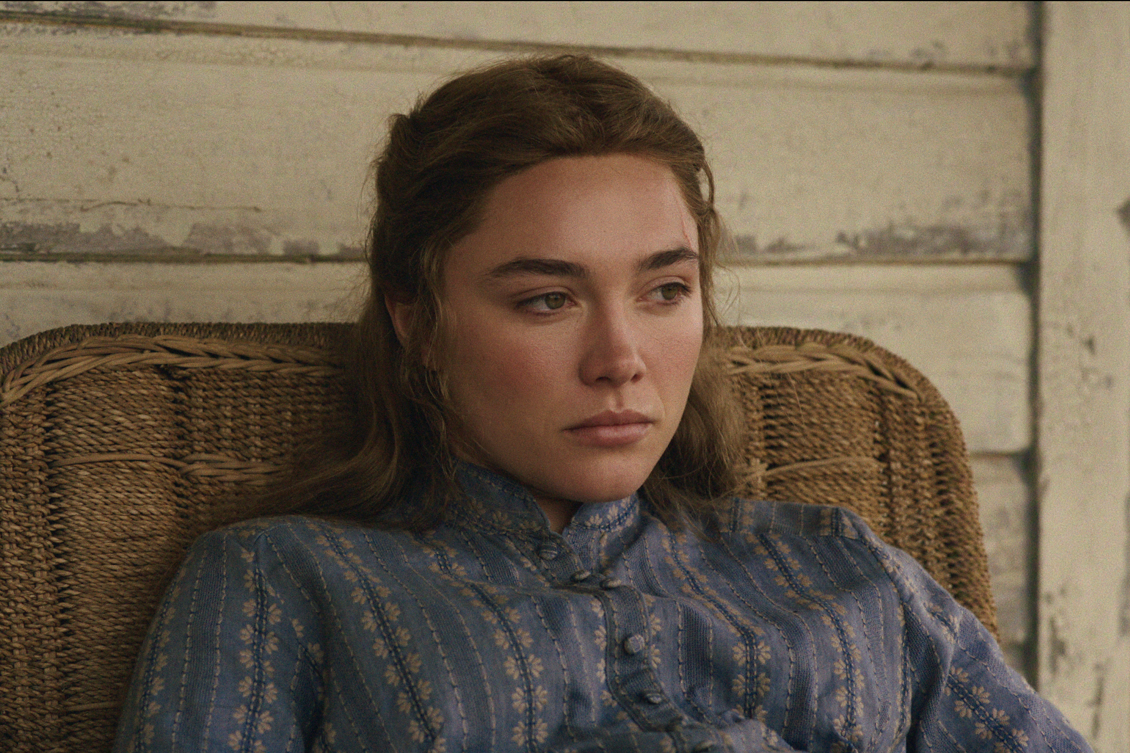 Florence Pugh appearing in a dramatic scene for Netflix's East of Eden trailer