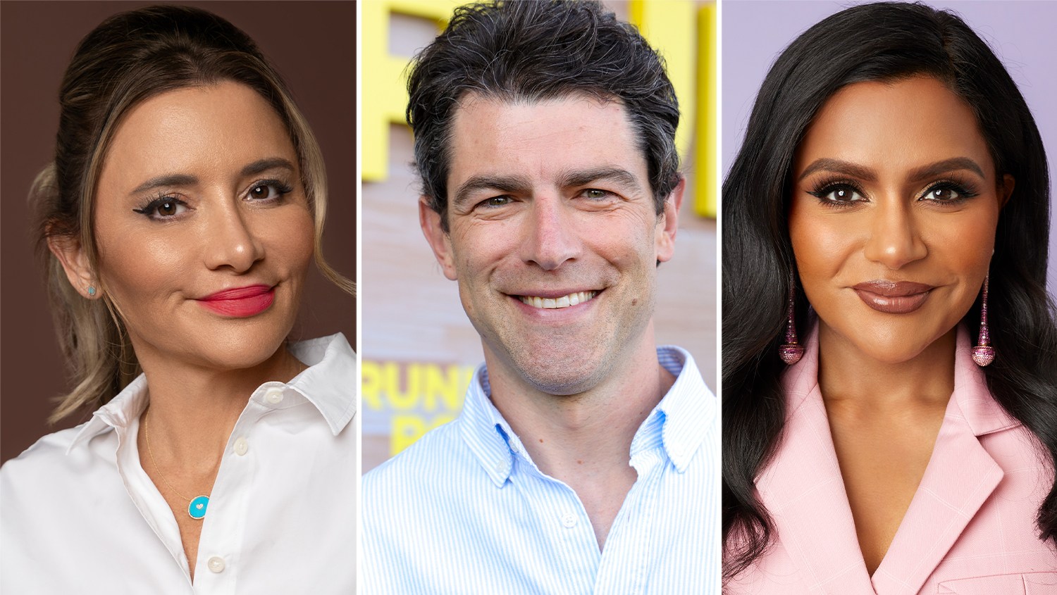 Mindy Kaling and Max Greenfield attending an entertainment industry event