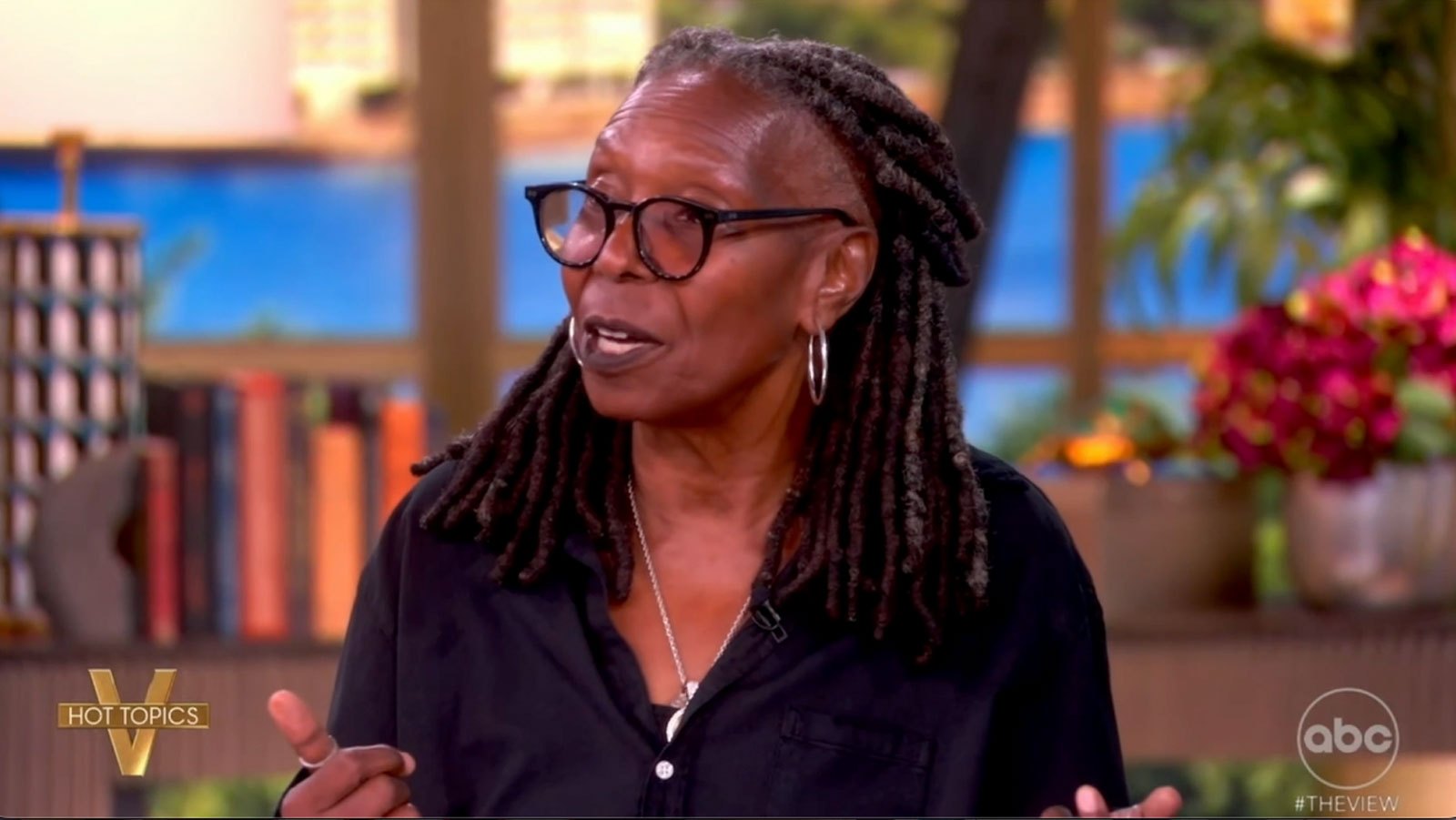 Whoopi Goldberg speaking on the set of The View