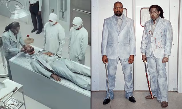 Kanye West and his wife Bianca Censori attending an event together