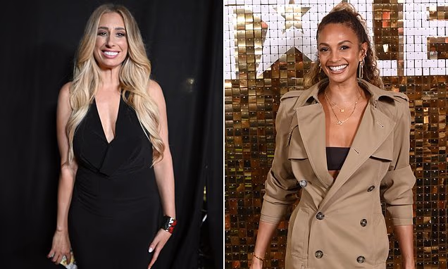 Stacey Solomon and Alesha Dixon on a red carpet