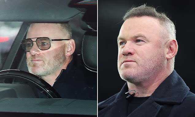 Wayne Rooney leaving a training ground in glasses alongside wife Coleen Rooney after getting a nose job