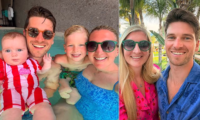 Rebecca Adlington relaxing in a pool during her sunny holiday in Cyprus