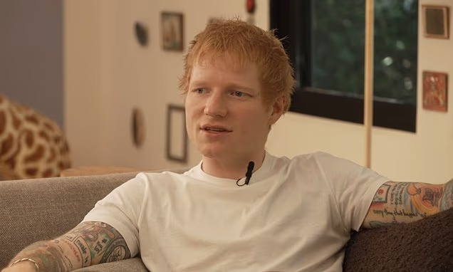 Ed Sheeran performing live on stage