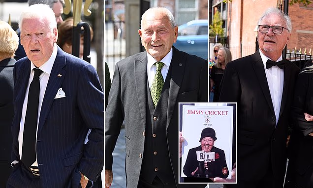 Roy Walker and Cannon and Little attending Jimmy Cricket funeral in Greater Manchester