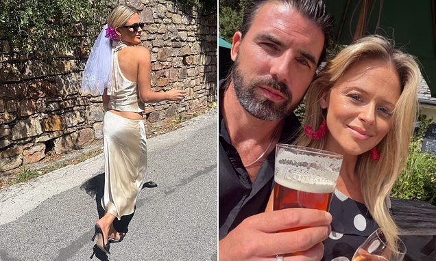 Emily Atack and partner Alistair Garner celebrate their wedding