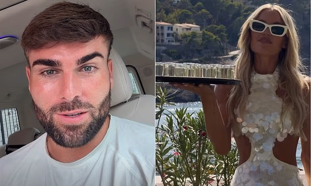 Tom Clare arriving home after his wedding trip