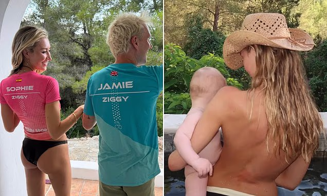 Sophie Habboo holding her son Ziggy in an Instagram photo