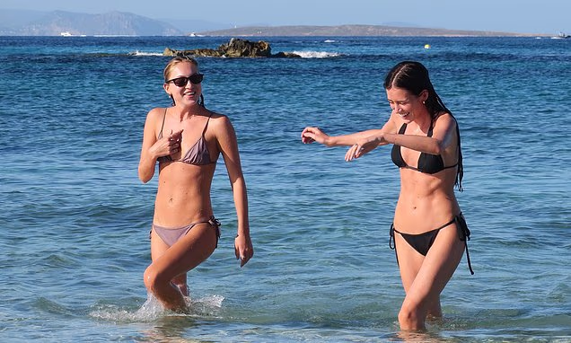 Lila Moss on a beach vacation in Formentera looking like mom Kate Moss