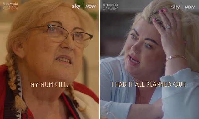 Gemma Collins looking emotional in a scene from her reality show trailer