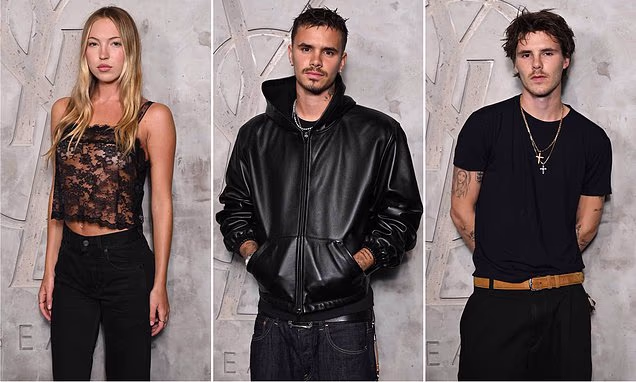 Lila Moss, Romeo Beckham, Cruz Beckham, and Rocco Ritchie attend a star-studded YSL Beauty party.