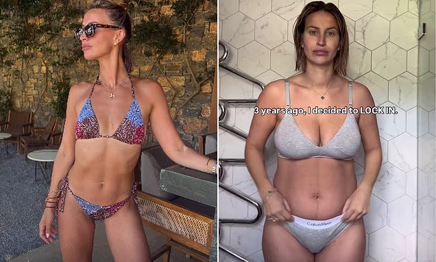 Ferne McCann wearing a bikini during her weight loss transformation update