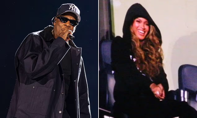Jay-Z performing on stage during his concert in London