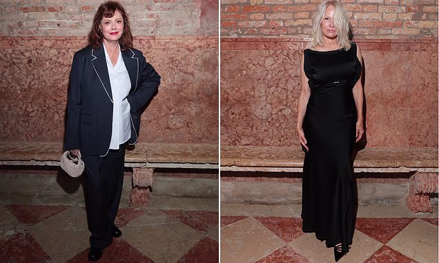 Susan Sarandon and Pamela Anderson at Miu Miu Venice event