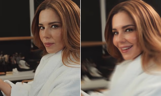 Cheryl on set getting glammed up for her Nivea skincare commercial campaign
