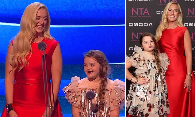 Paris Fury and her eight-year-old daughter Valencia Fury attending the National Television Awards.