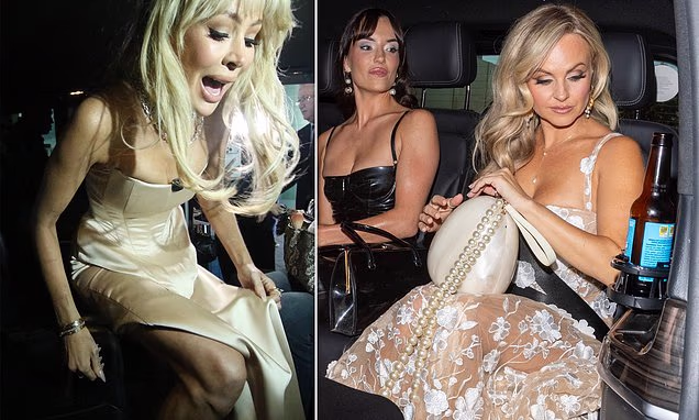 Olivia Attwood and Tina O'Brien leaving the National Television Awards
