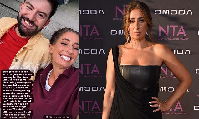 Stacey Solomon on set after attending the National Television Awards in London