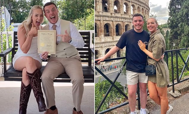 Former Emmerdale actor Bradley Johnson posing after eloping in Nashville
