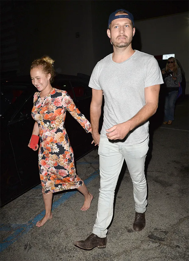 Brian Hickerson and Hayden Panettiere share some PDA on a dinner date, 8/3/18 (MEGA)