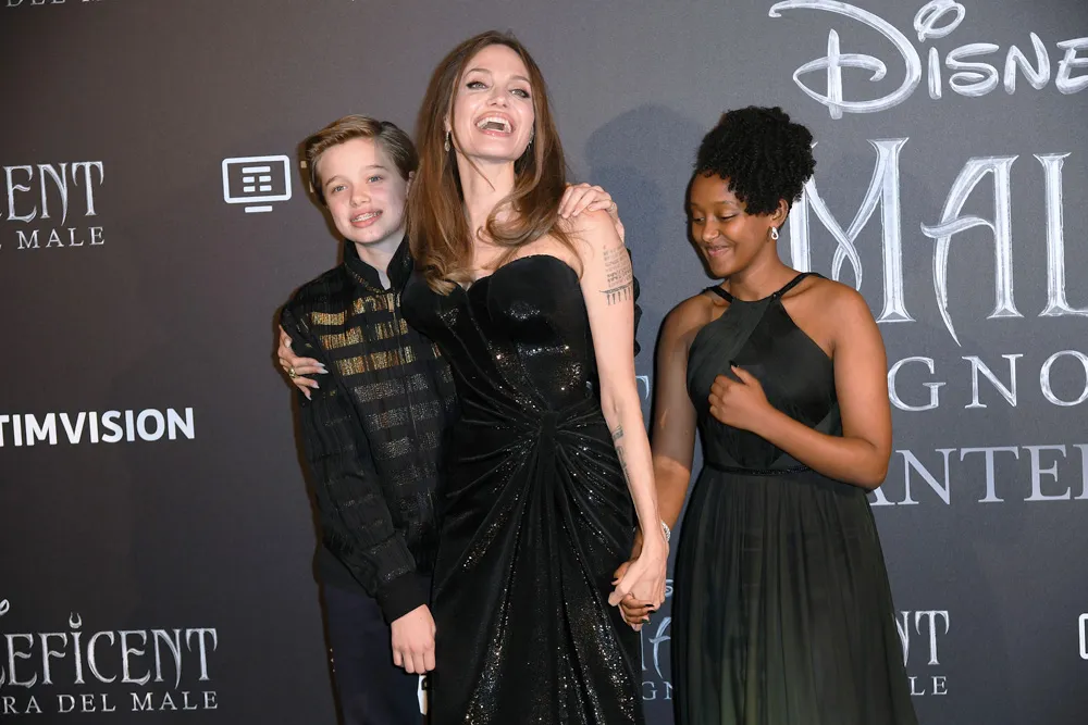 Angelina Jolie with son Shiloh Pitt and daughter Zahara Pitt 'Maleficent: Mistress of Evil' European film premiere, Rome, Italy - 07 Oct 2019