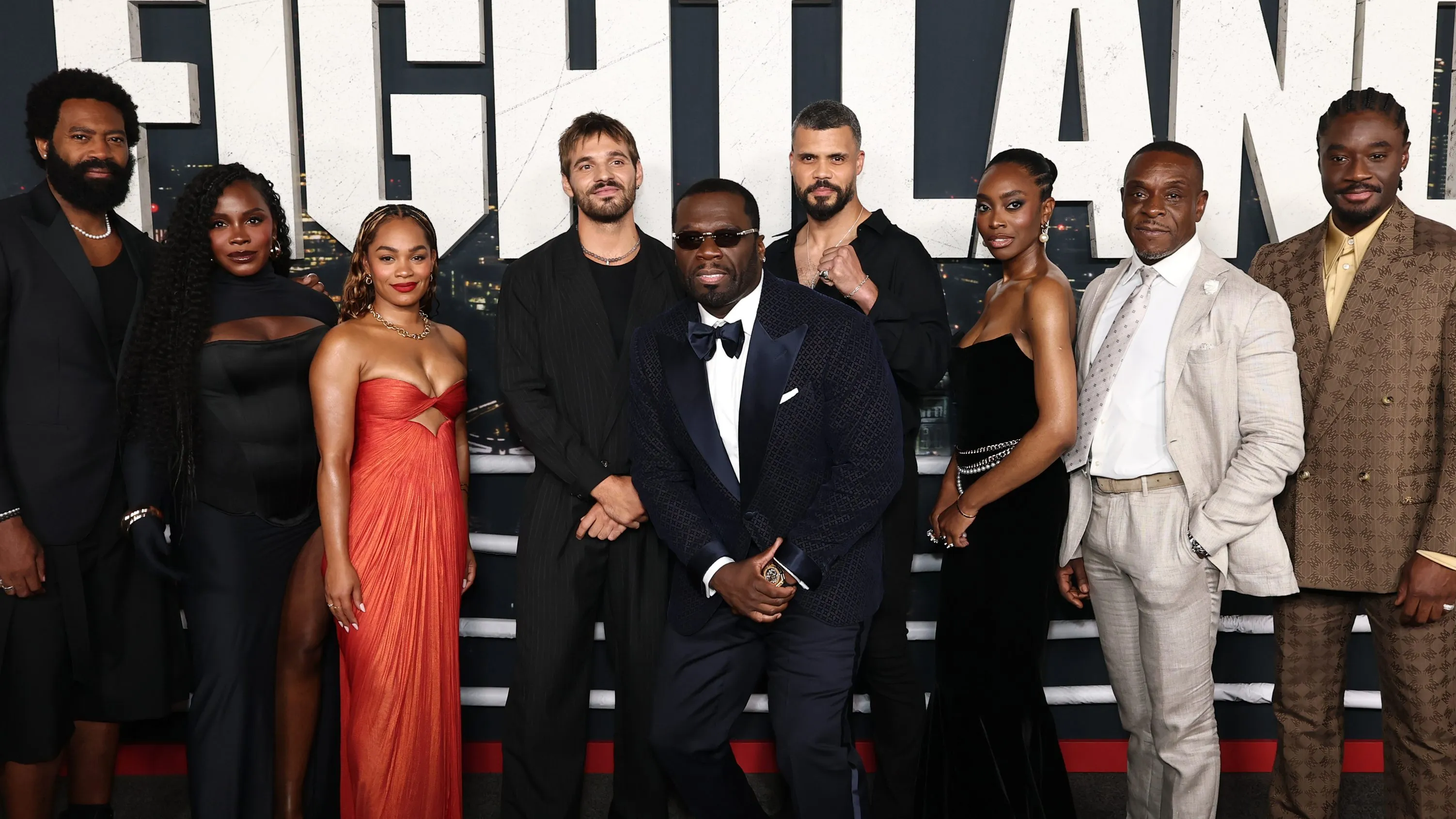 50 Cent attending a media appearance for his new series Fightland