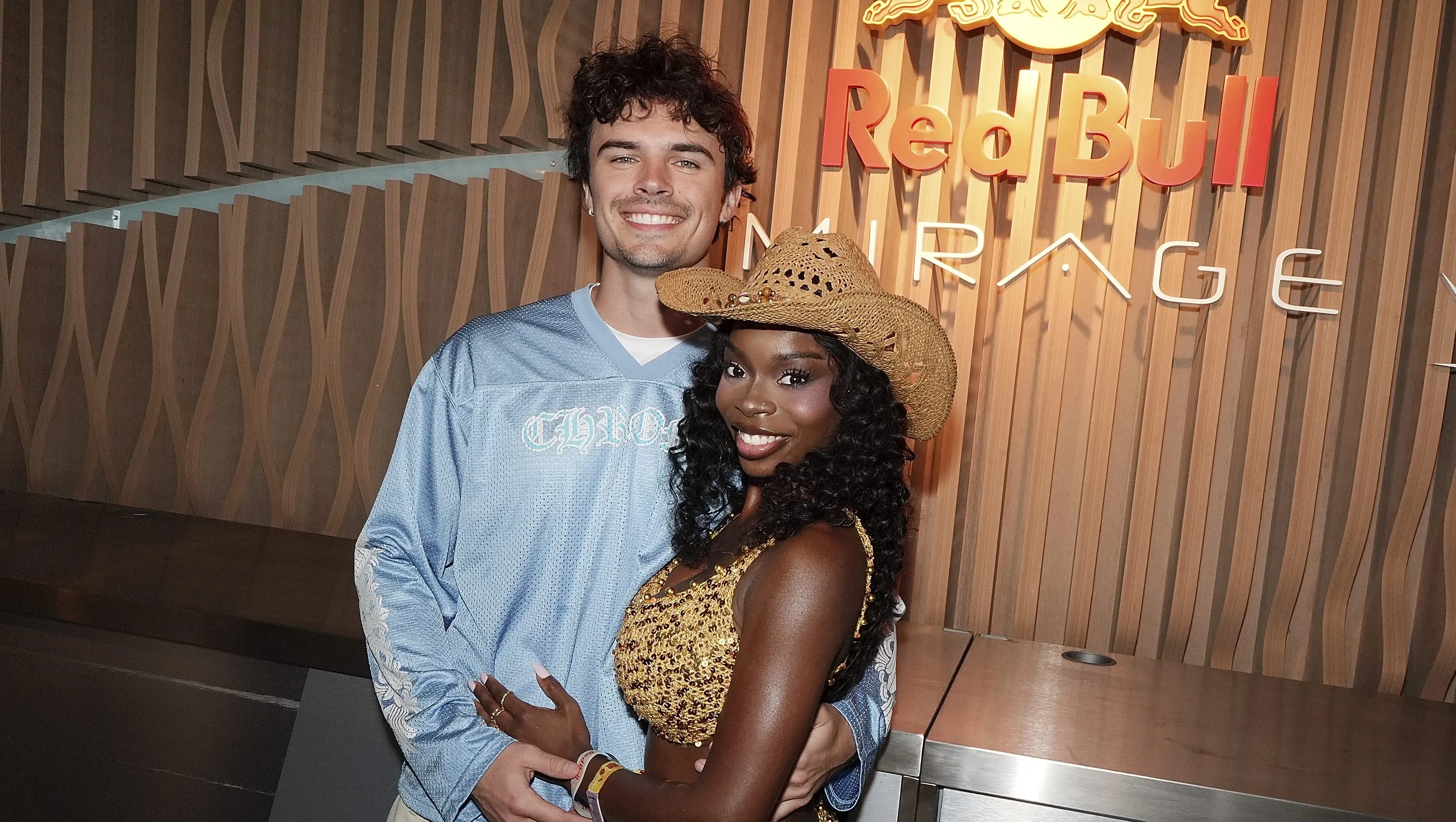 Love Island USA stars Nic and Olandria posing together after leaving the villa