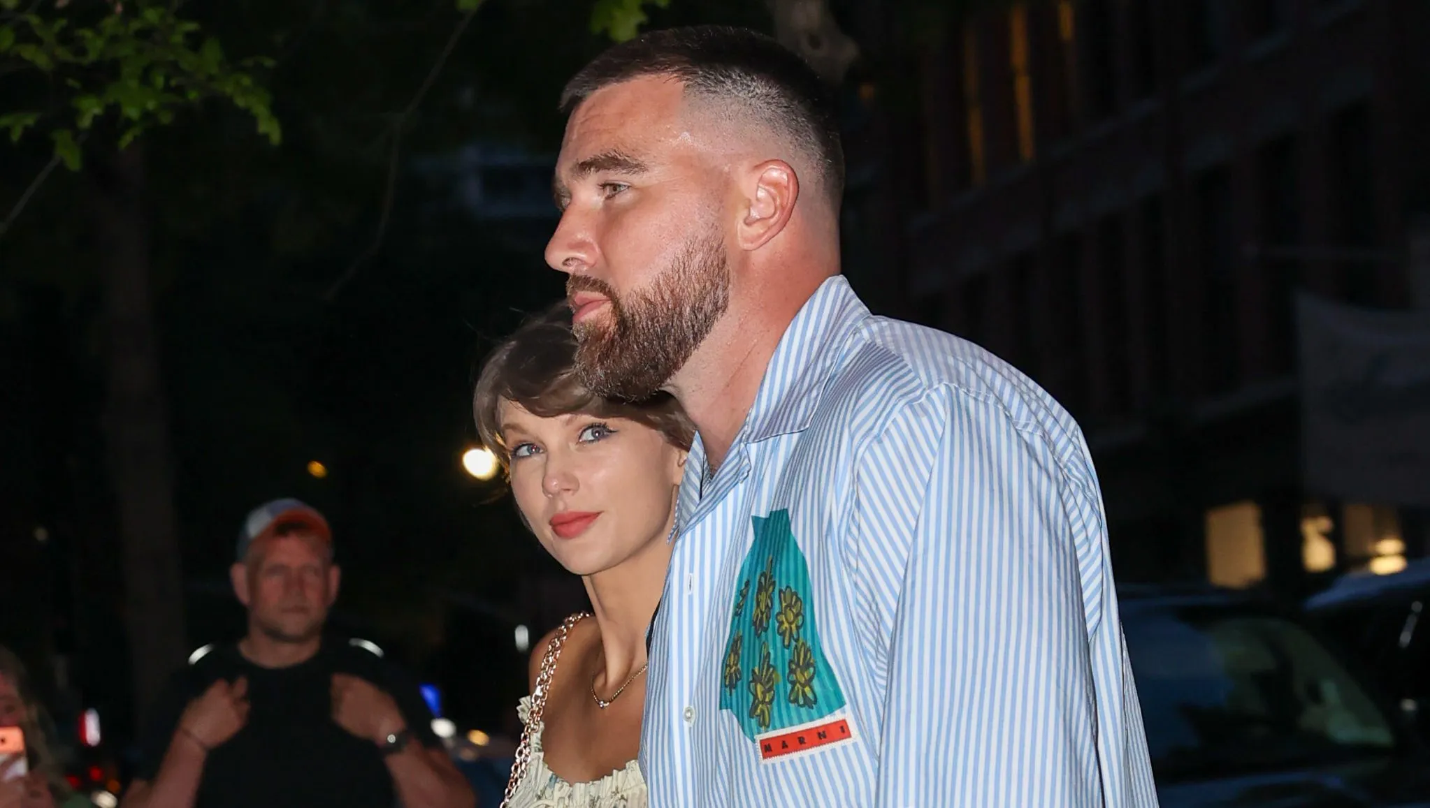 Taylor Swift and Travis Kelce at a public event together