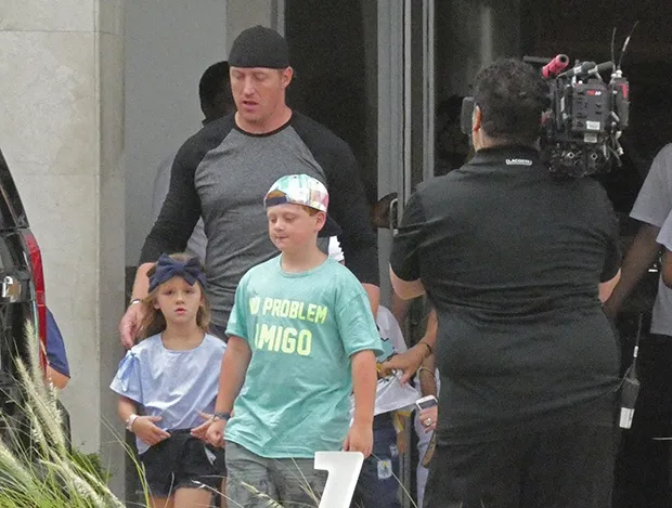 Kroy is seen out in Miami with some of the kids during a family trip. (DAME/)