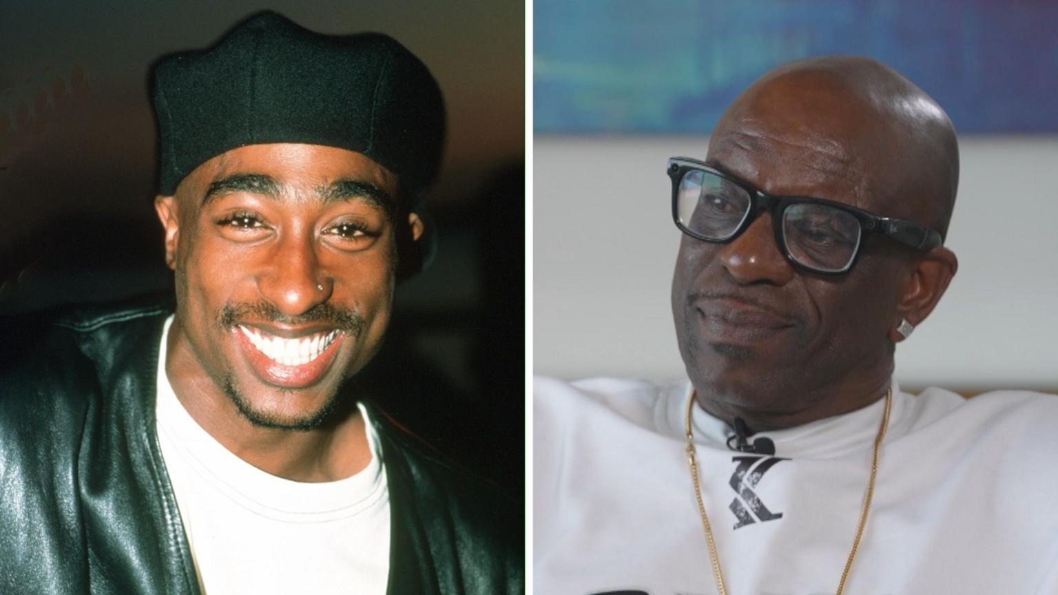 Tupac Shakur smiling at a public event in the 1990s