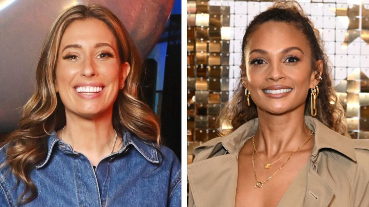 Stacey Solomon and Alesha Dixon smiling together