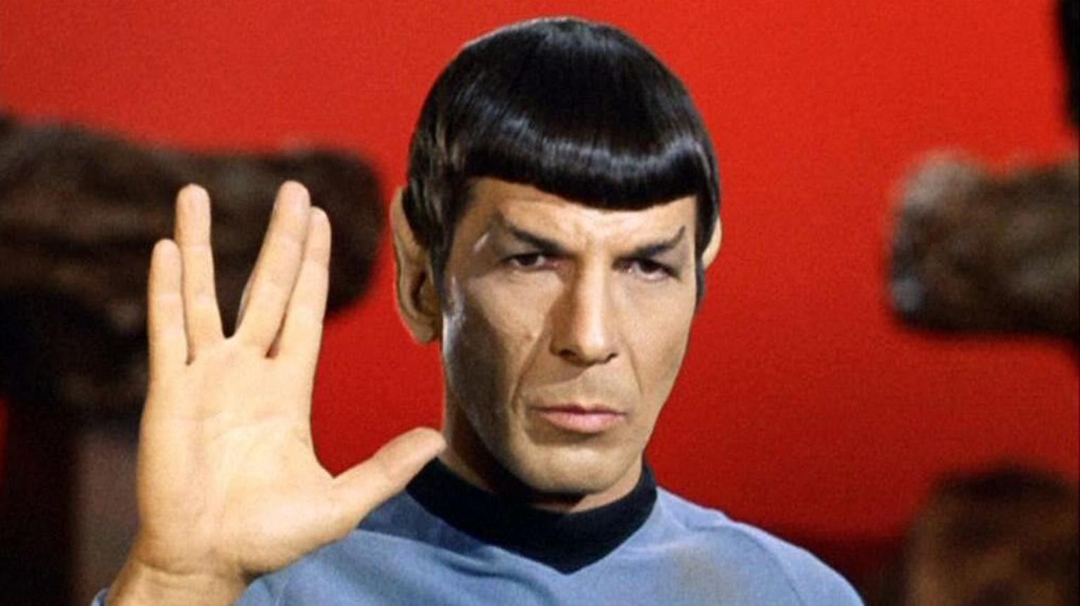Star Trek fans performing the Vulcan salute during a world record attempt at the Science Museum