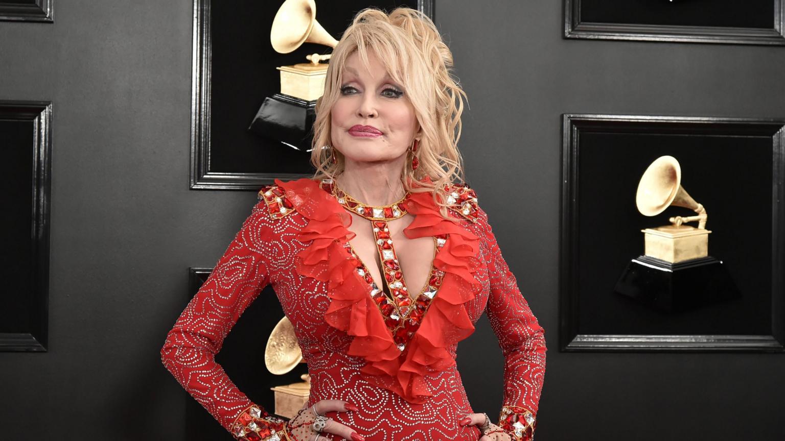 Country music legend Dolly Parton performing on stage