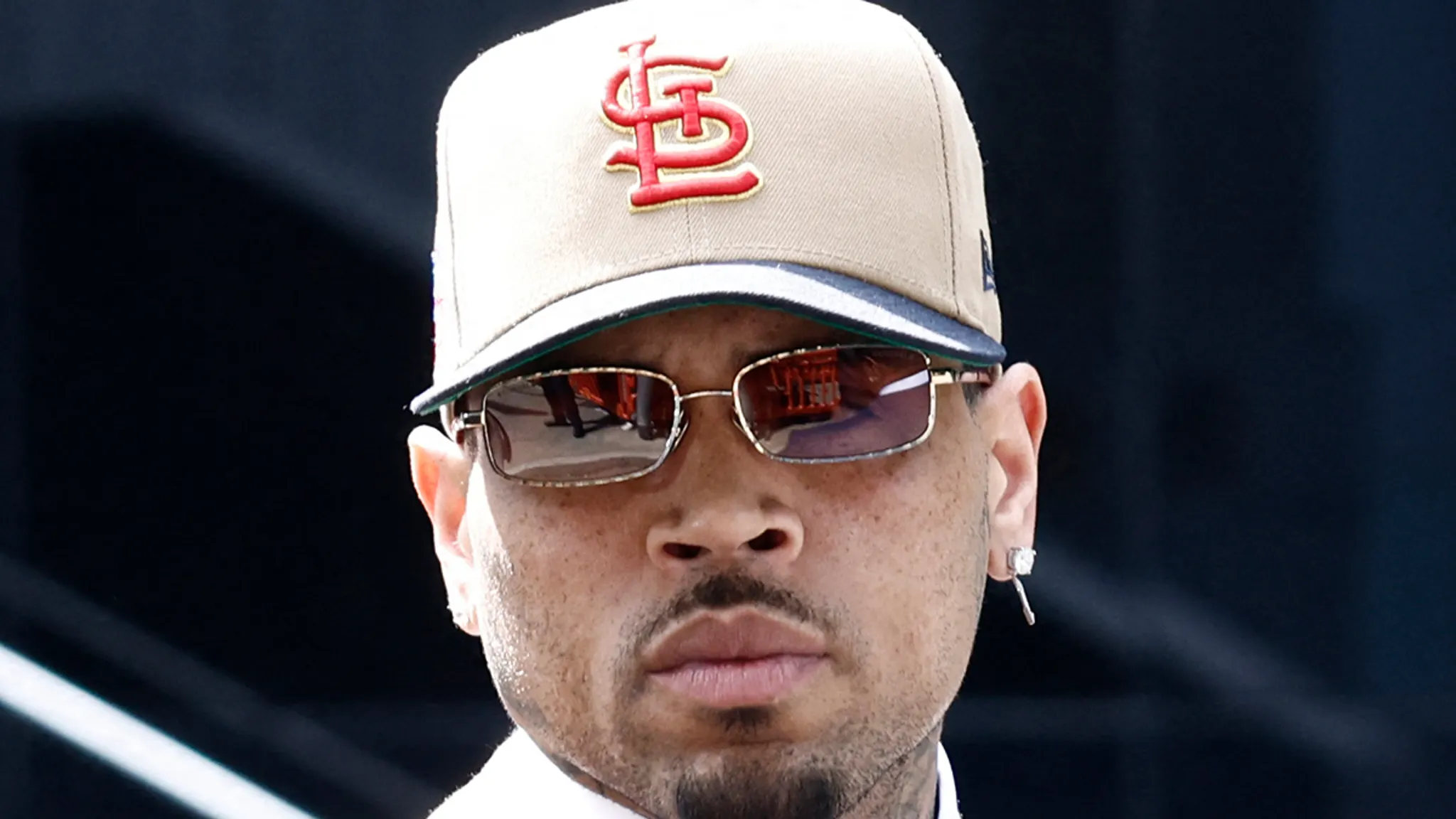Chris Brown performing live on stage during a concert tour
