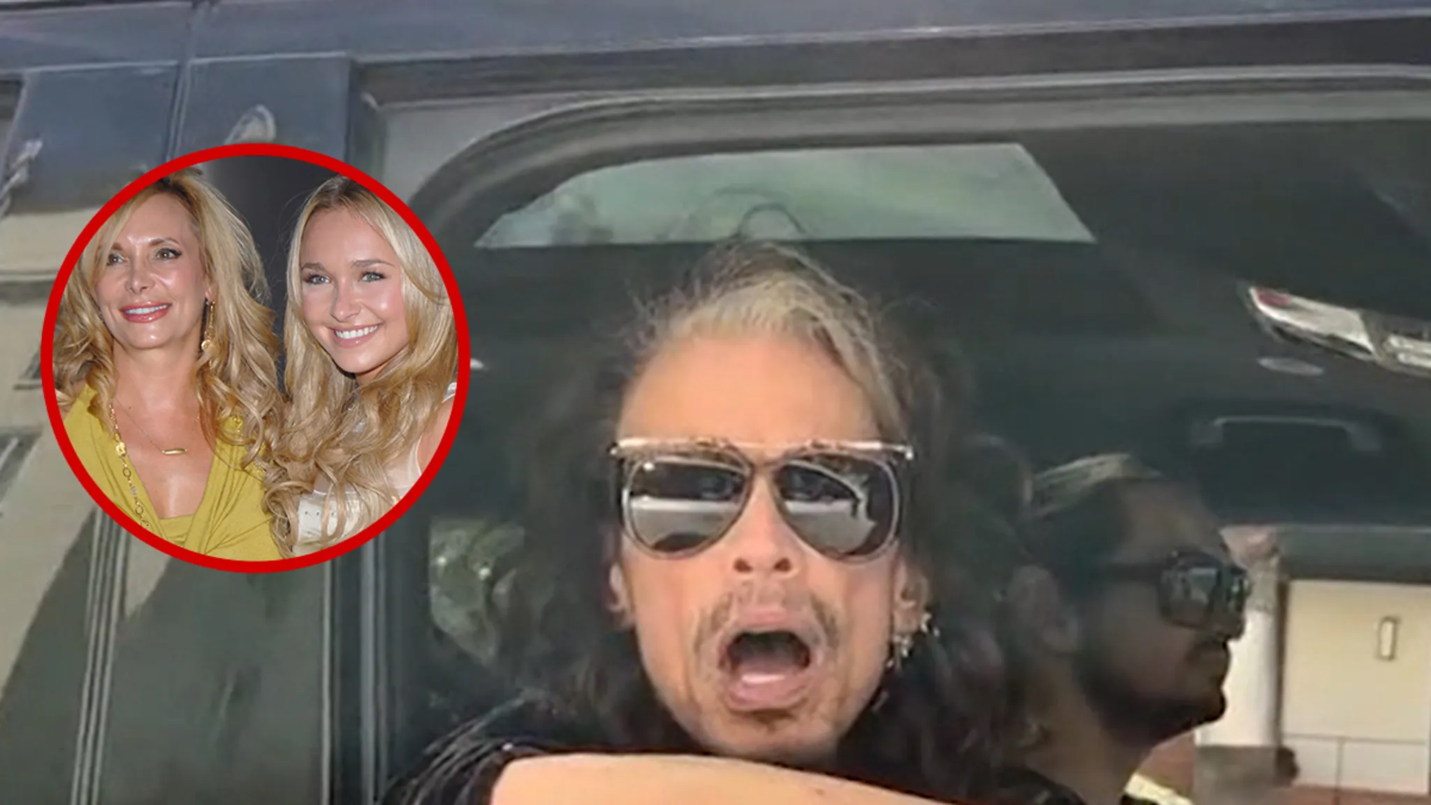 Aerosmith lead singer Steven Tyler speaking to reporters