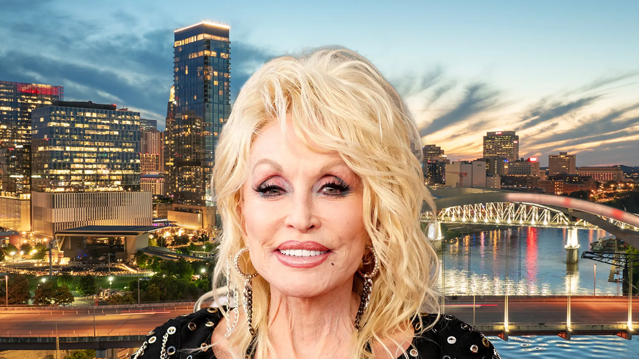 Country music icon Dolly Parton posing at an event