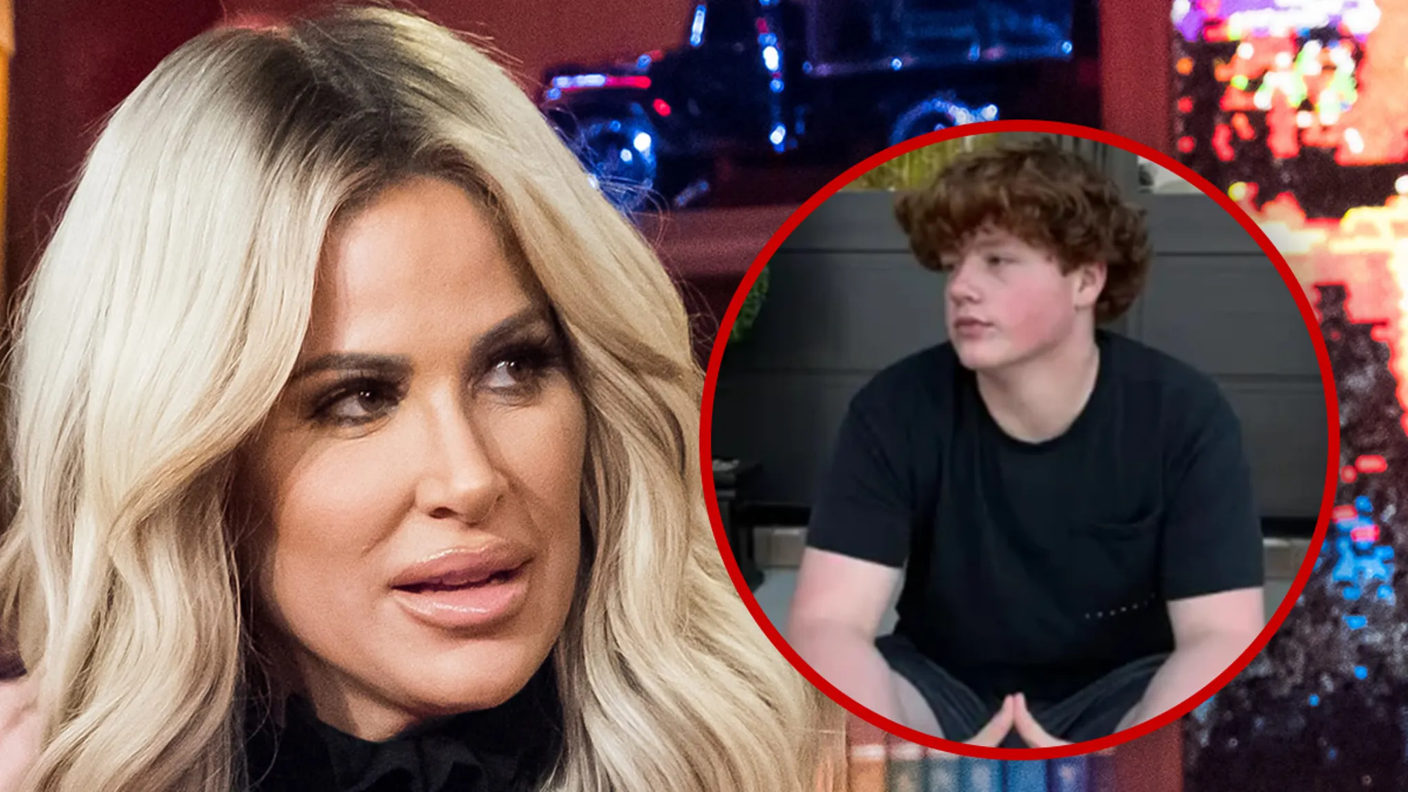 Kim Zolciak and Kroy Biermann pose together at a red carpet event