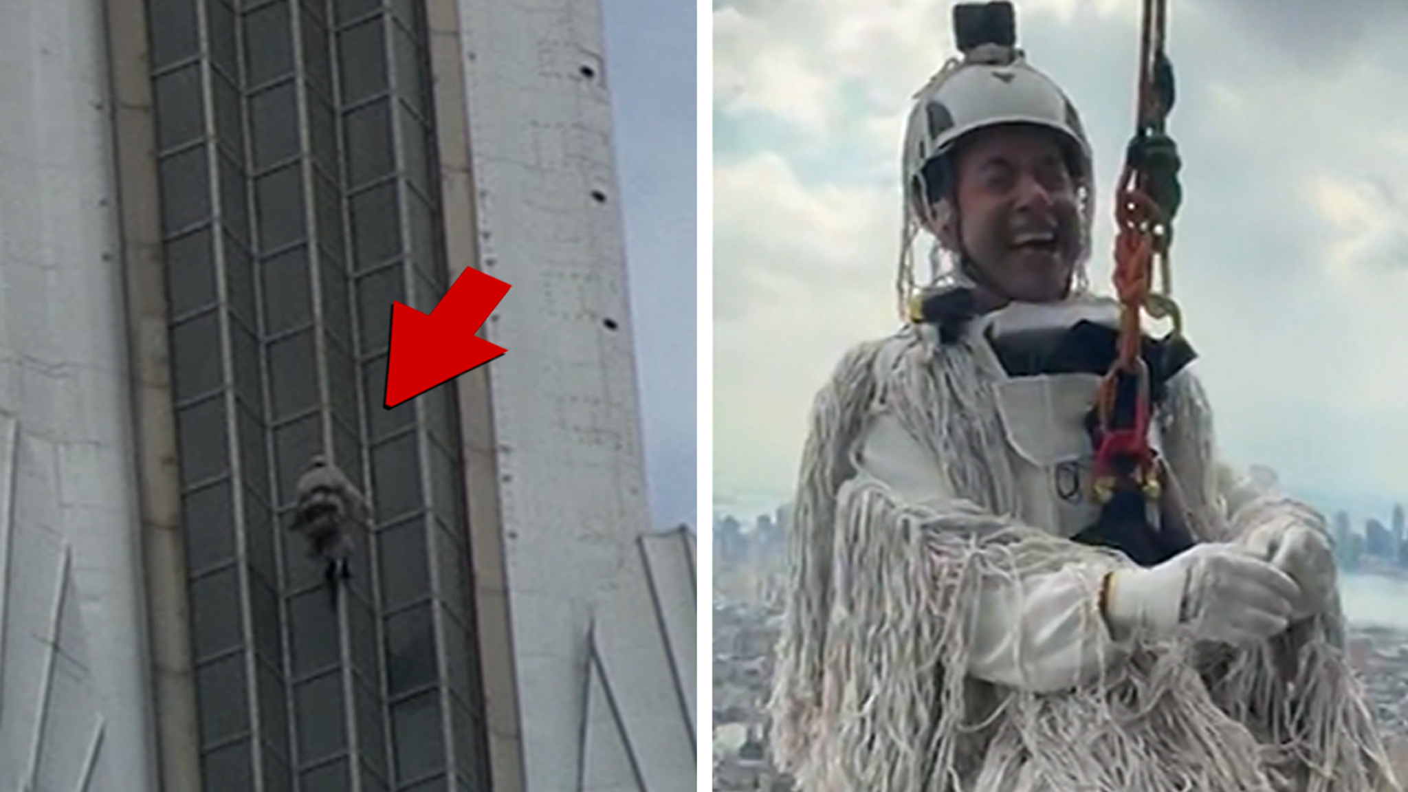 James Murr Murray hanging off the Empire State Building for Impractical Jokers stunt