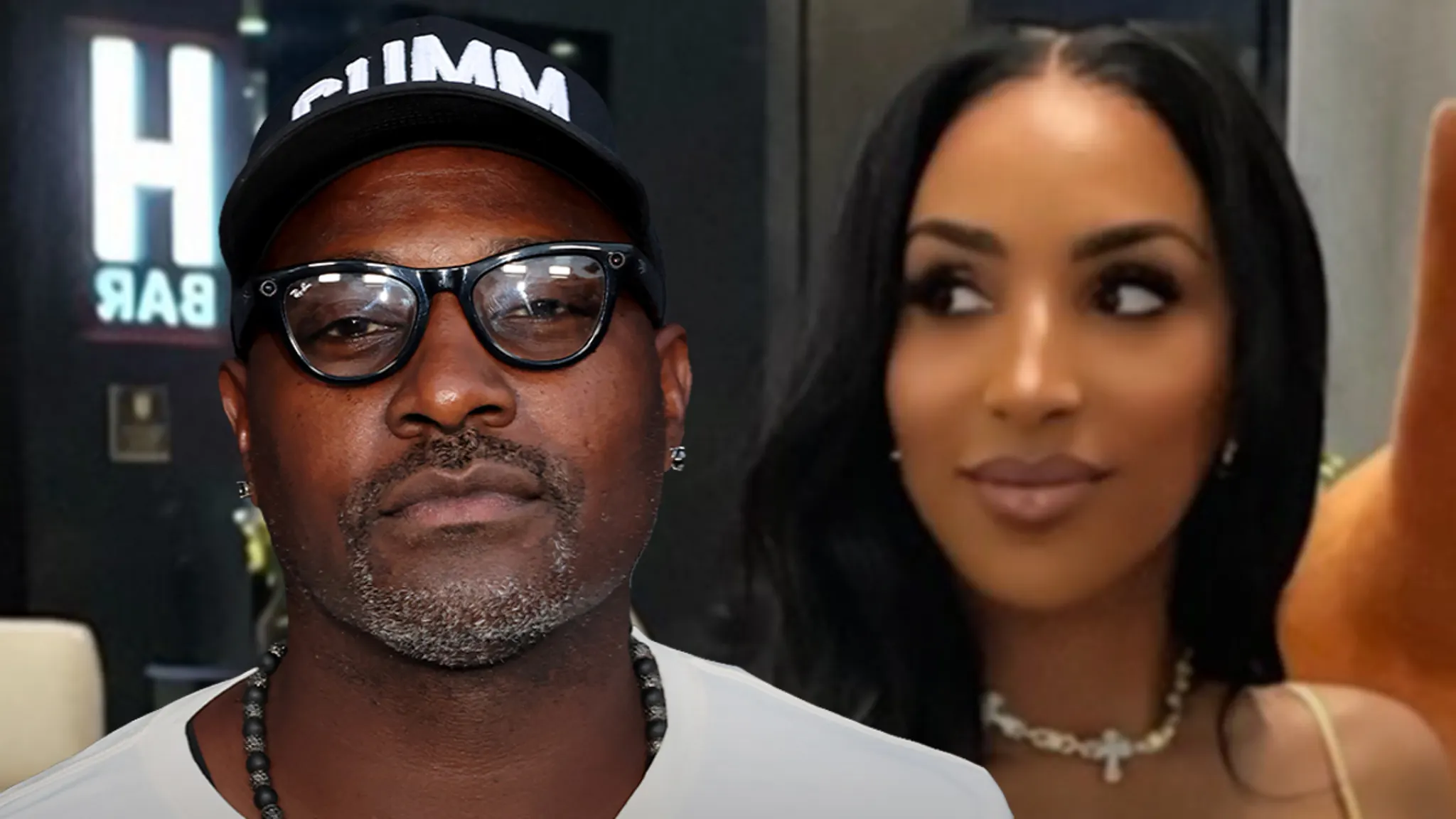 Marcellus Wiley and Annemarie Wiley pose at a red carpet event