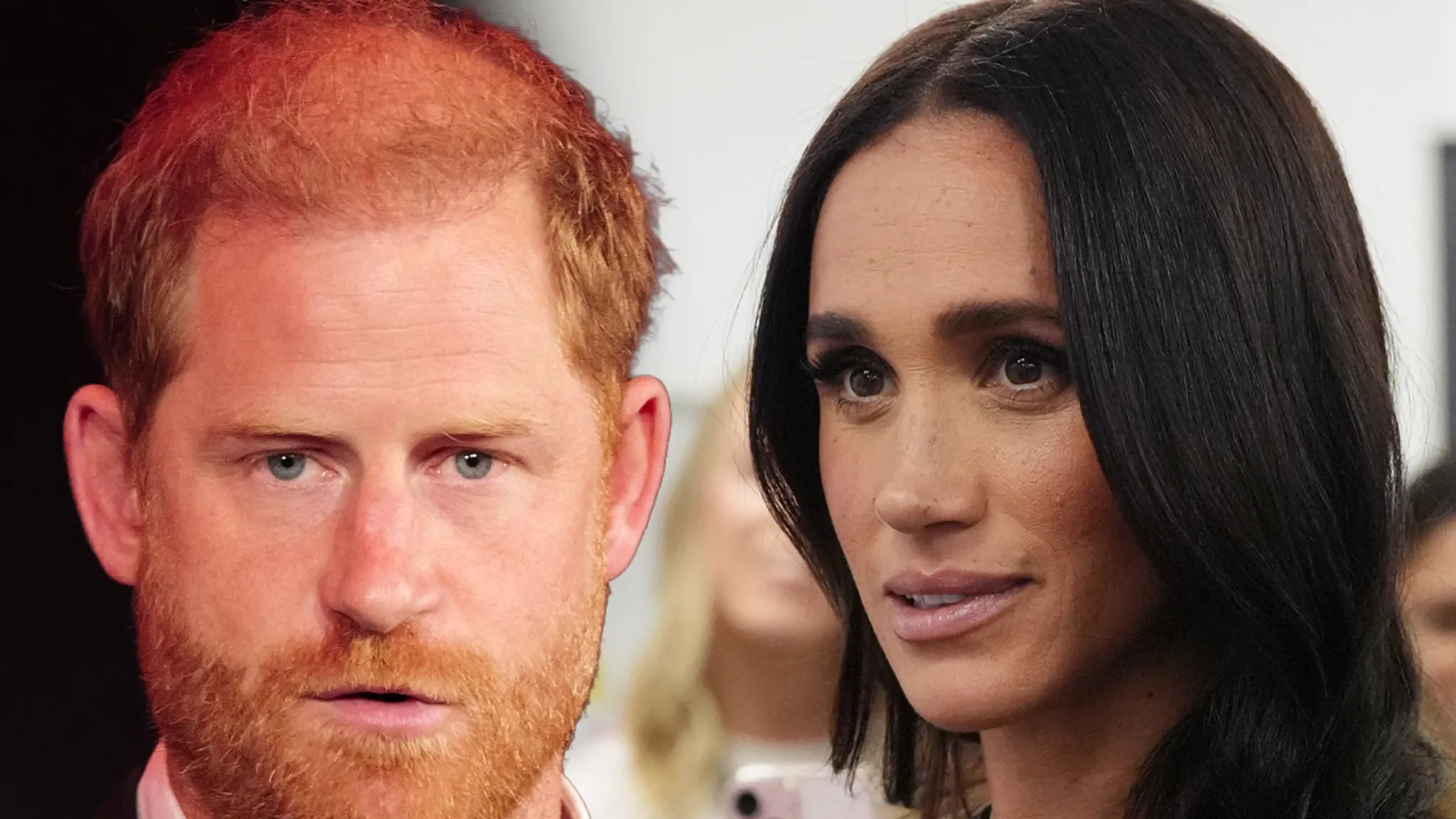 Prince Harry and Meghan Markle at an outdoor evening event