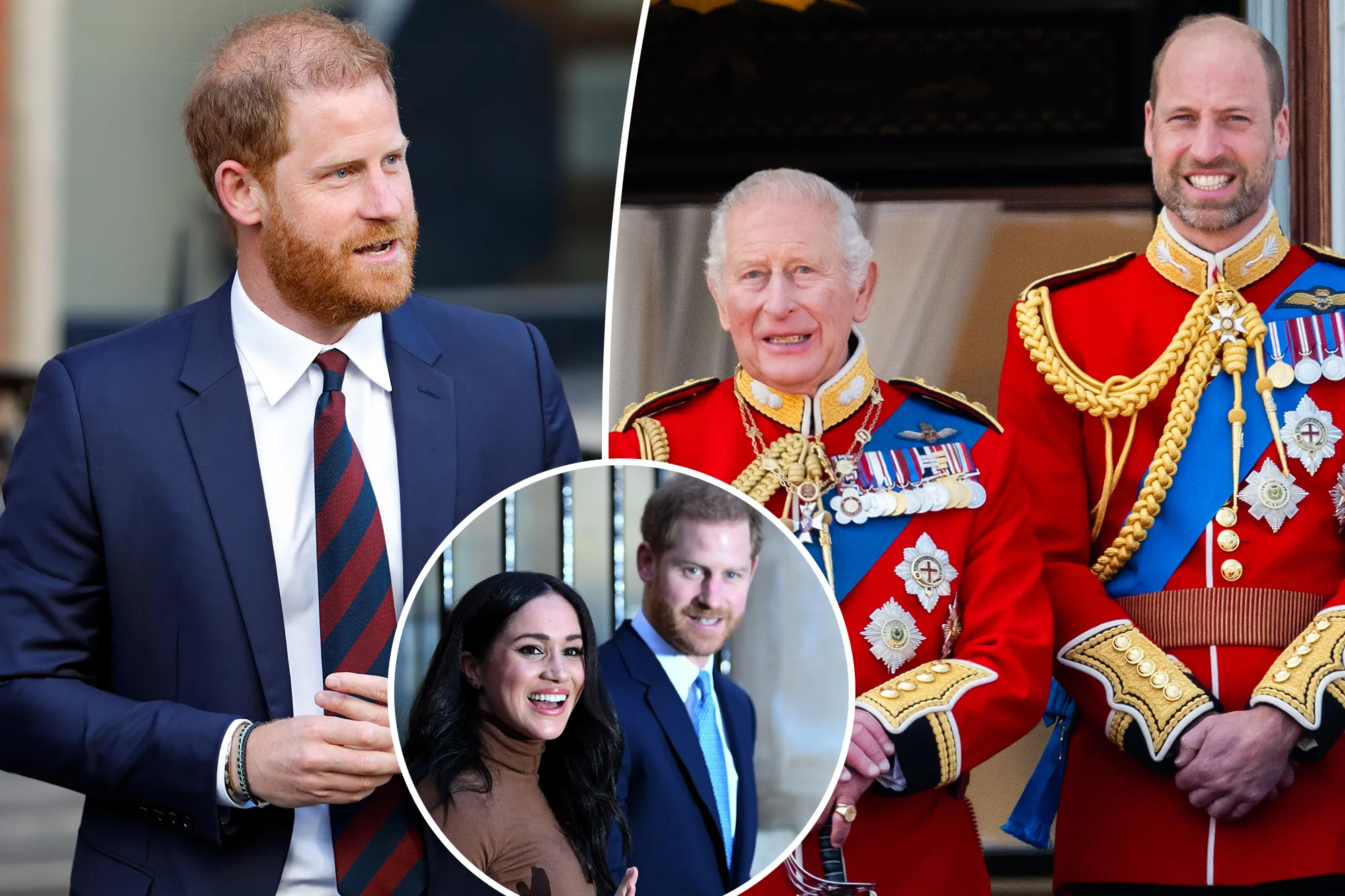 Prince Harry and Prince William standing in formal attire at a royal event